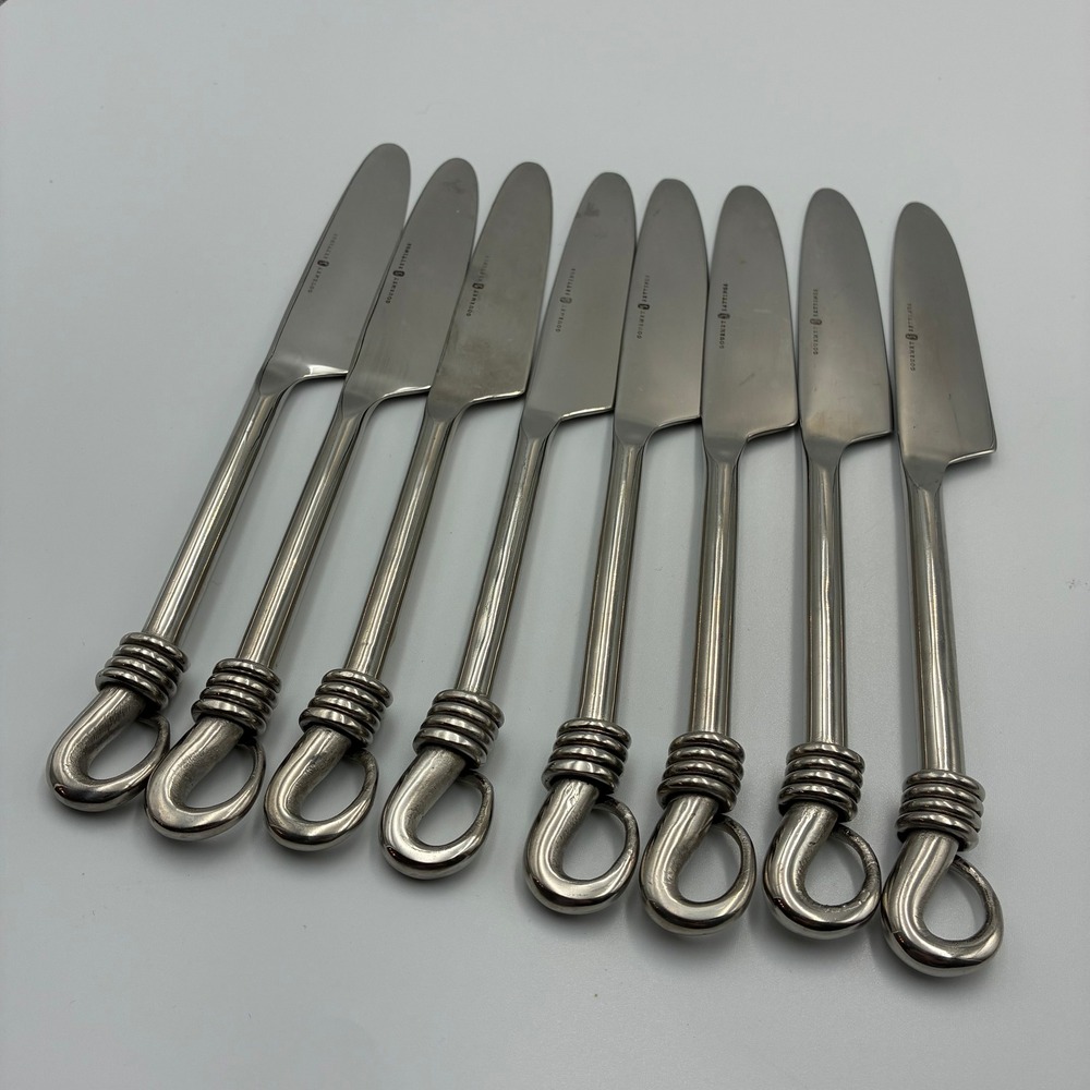 Gourmet Settings Twist and Shout Dinner Knives Stainless Steel Set of 8 9.5in